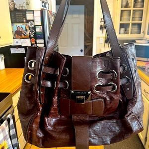 Brown Leather Jimmy Choo Purse and Wallet